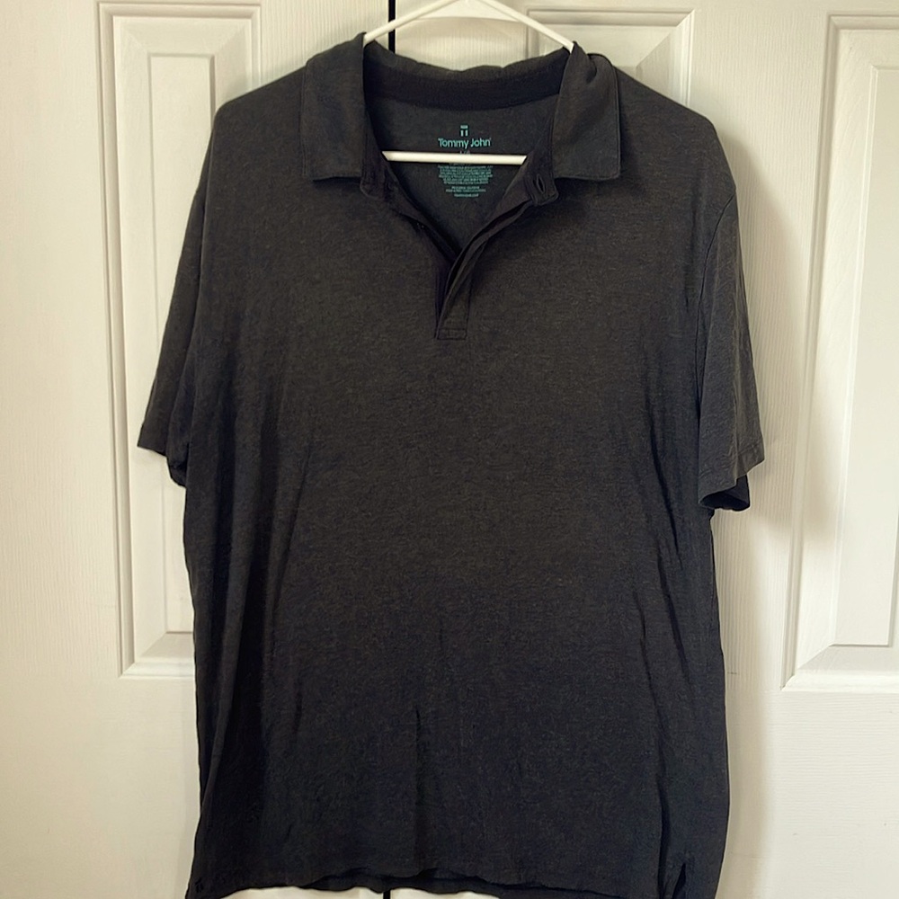 Tommy John Charcoal Polo Shirt. Size large.
